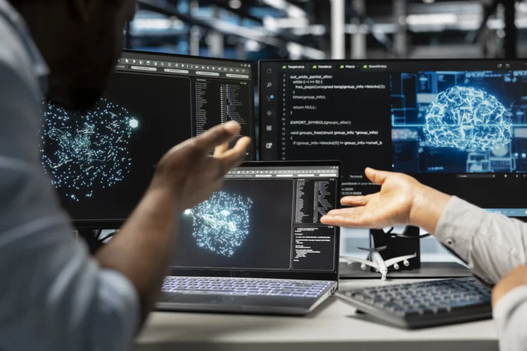 server-farm-engineering-team-looks-data-analysis-graph